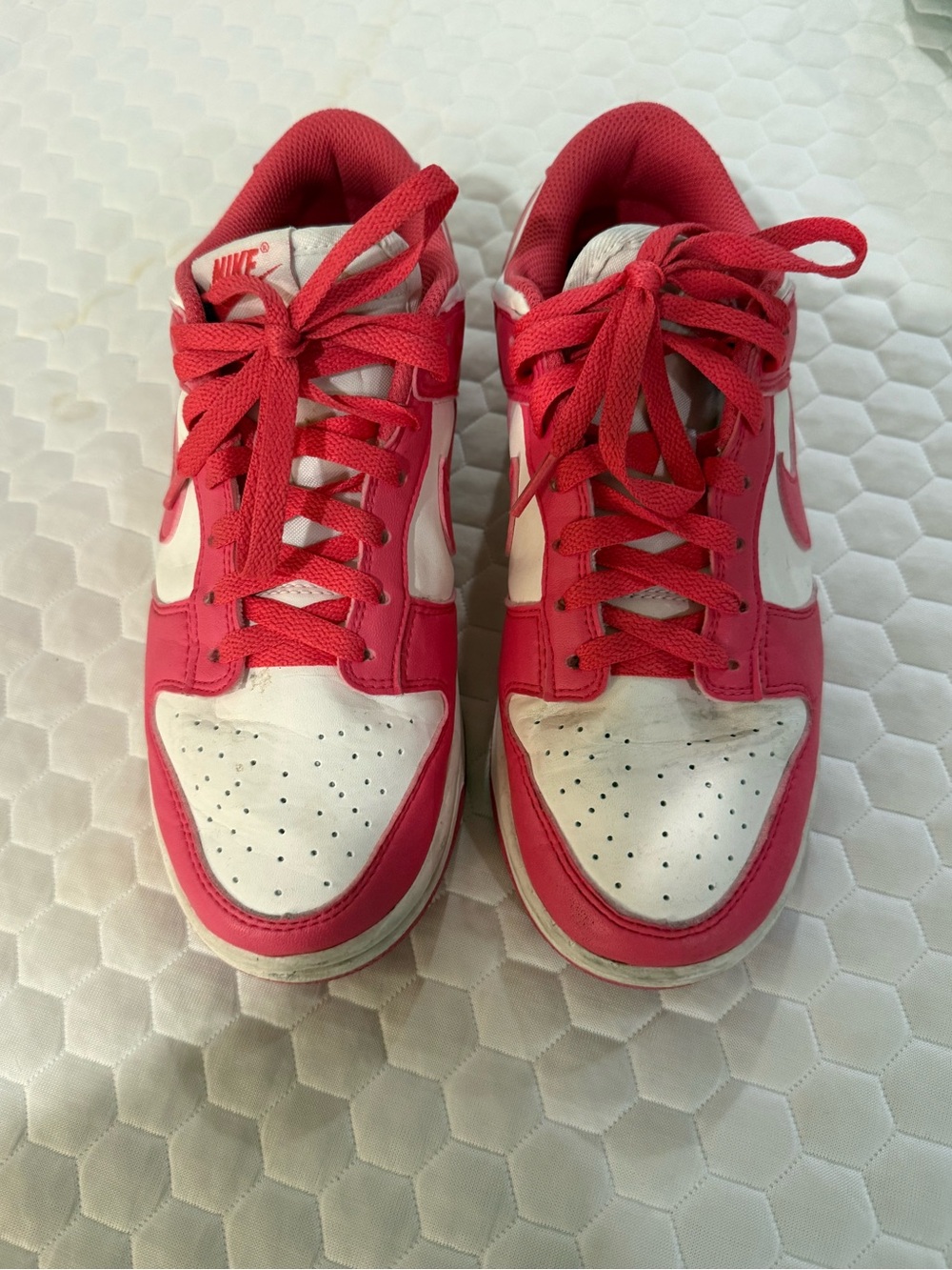 Nike Women’s Dunks Hot Pink and White size 8